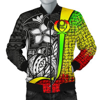 Pohnpei Micronesia Men's Bomber Jackets Reggae - Turtle With Hook Reggae - Polynesian Pride