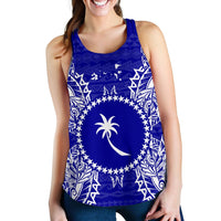 Chuuk Polynesian Women Tank Top Map Blue Blue - Polynesian Pride