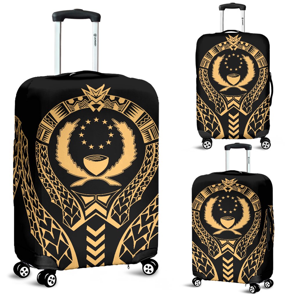 Pohnpei Luggage Cover - Micronesian Tribal Gold Gold - Polynesian Pride