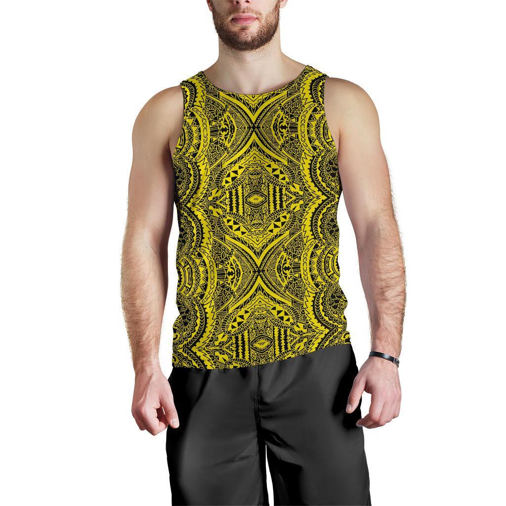 Polynesian Symmetry Yellow Hawaii Men's Tank Top Yellow - Polynesian Pride
