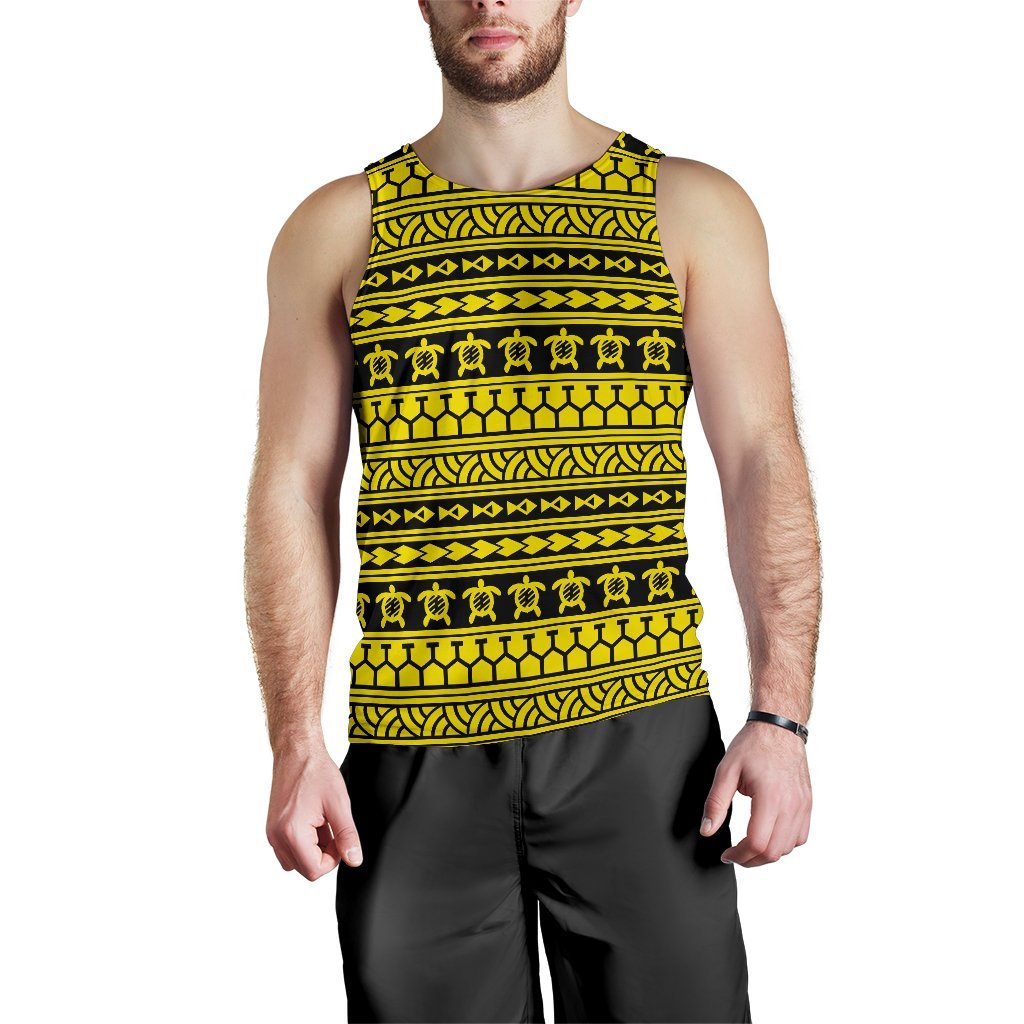 Polynesian Tattoo Tribal Yellow Hawaii Men's Tank Top Yellow - Polynesian Pride