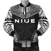 Niue Polynesian Chief Men's Bomber Jacket - Black Version Black - Polynesian Pride