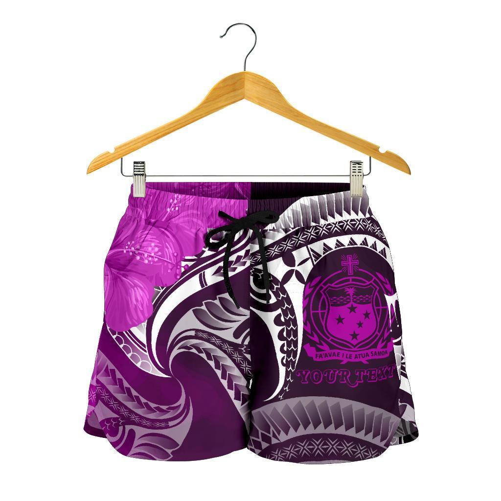 Samoa Custom Personalised Women's Shorts - Samoa Seal Wave Style (Pink) BN18 - Polynesian Pride