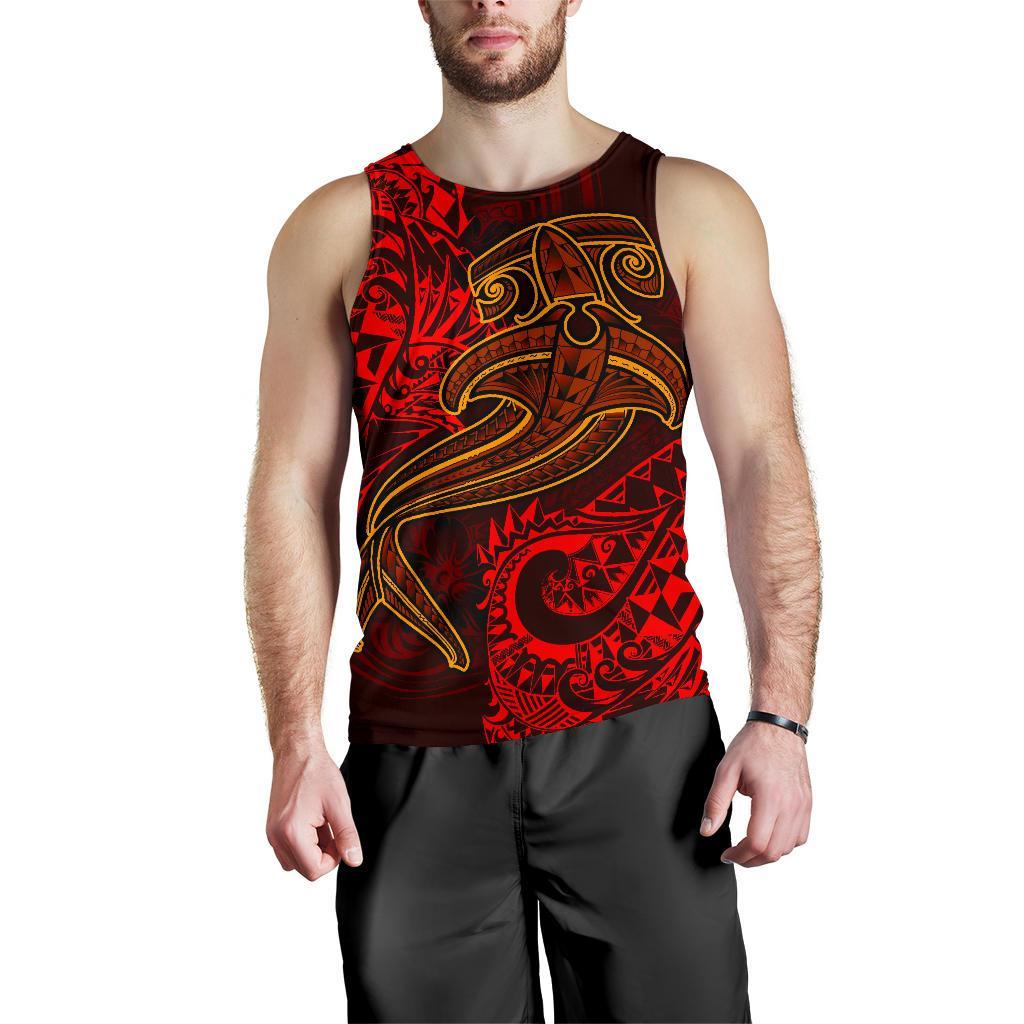 Polynesian Men's Tank Top - Red Shark Polynesian Tattoo - Polynesian Pride
