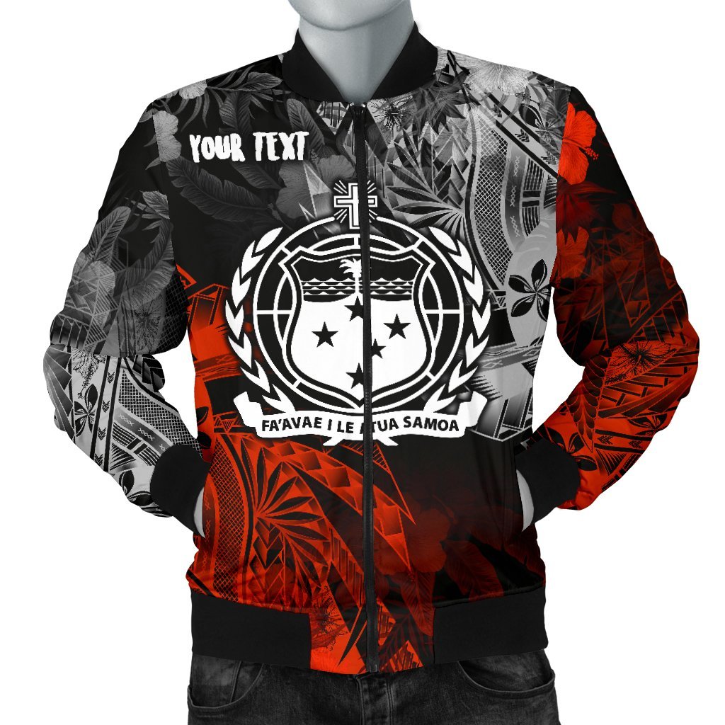 Samoa Polynesian Personalised Men's Bomber Jacket - Vintage Polynesian Style Black - Polynesian Pride