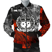 Samoa Polynesian Personalised Men's Bomber Jacket - Vintage Polynesian Style Black - Polynesian Pride