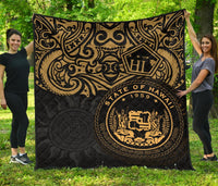 Hawaii Premium Quilt - Hawaii Seal Pride Style (Gold) - Polynesian Pride