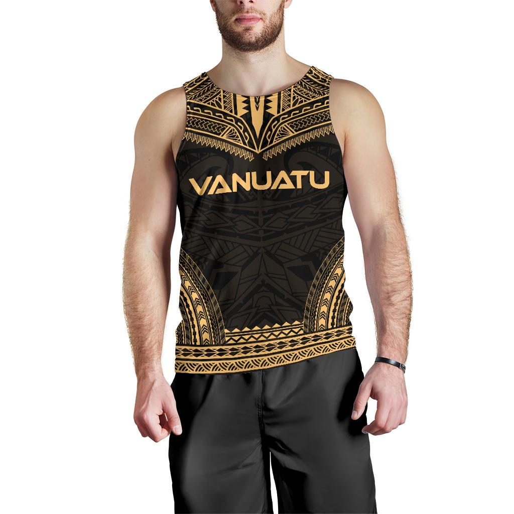 Vanuatu Men's Tank Top - Polynesian Chief Gold Version Gold - Polynesian Pride
