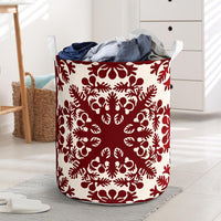 Hawaiian Quilt Tradition Red Laundry Basket AH Laundry Basket - 1 One Size Red - Polynesian Pride