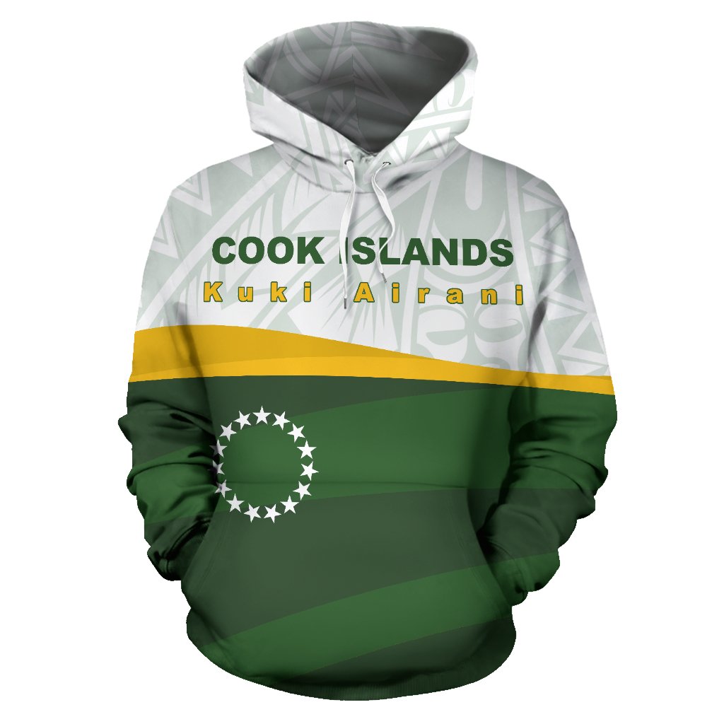Cook Islands Hoodie Cook Islands Flag Turtle Tattoo - Polynesian Pride