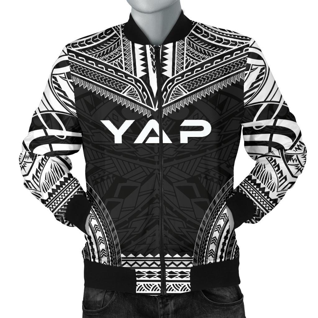 Yap Polynesian Chief Men's Bomber Jacket - Black Version Black - Polynesian Pride