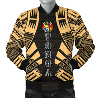 Tonga Men Bomber Jackets - Polynesian Tattoo Gold Gold - Polynesian Pride