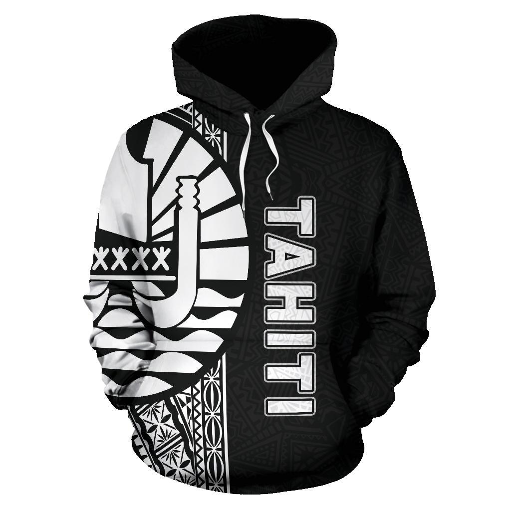 Tahiti (French Polynesia) Polynesian Hoodie White Line - Polynesian Pride