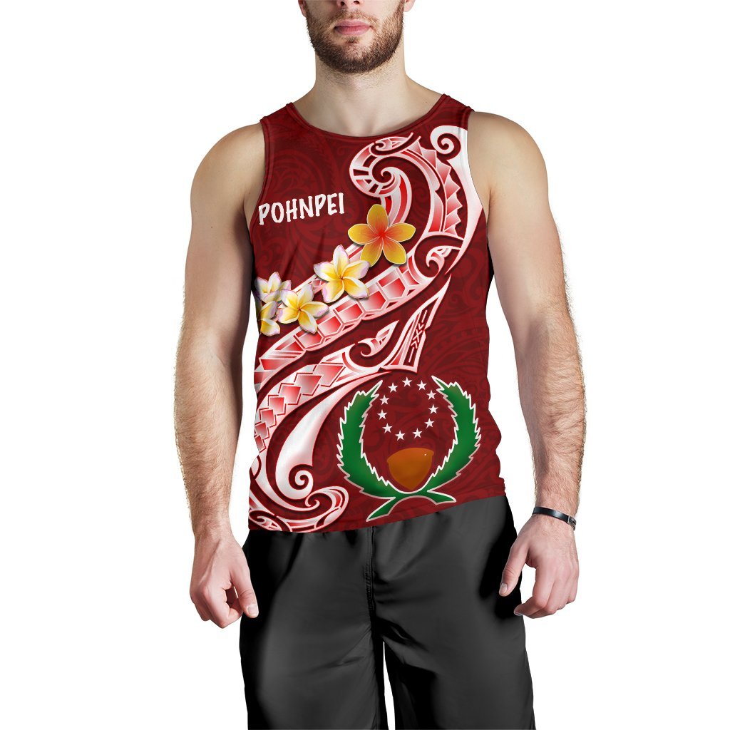 Pohnpei Men's Tank Top - Pohnpei Seal Polynesian Patterns Plumeria - Polynesian Pride