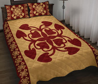 Hawaiian Quilt Pattern Kalo Love Quilt Bed Set - Polynesian Pride