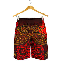 Polynesian Wallis and Futuna Men's Shorts - Red Shark Polynesian Tattoo - Polynesian Pride