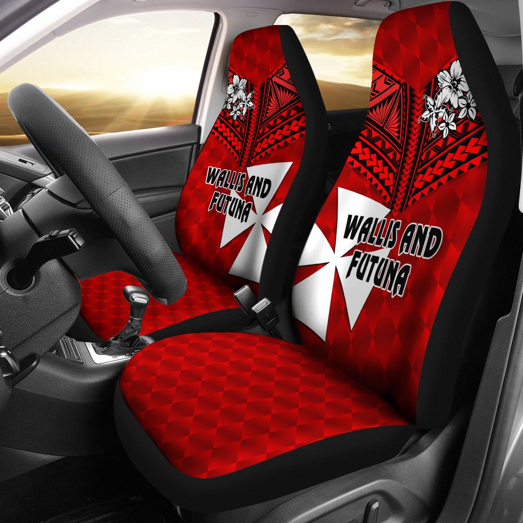Wallis and Futuna Rugby Car Seat Covers Sporty Vibes Universal Fit Red - Polynesian Pride