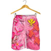 Hawaii All Over Print Men's Shorts - Polynesian Pink Plumeria Turtle - Polynesian Pride