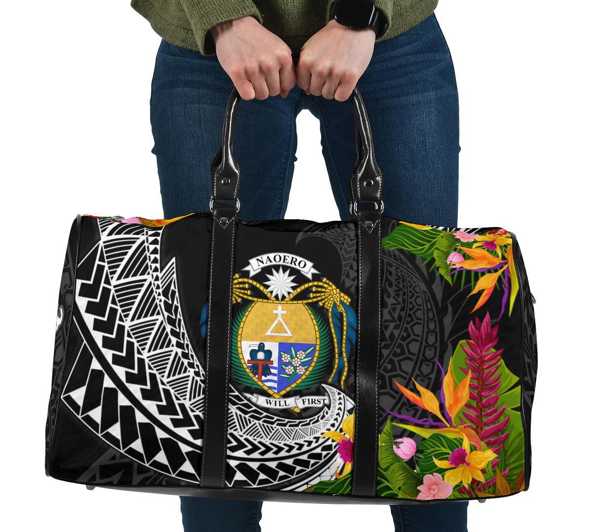 Nauru Travel Bag - Custom Personalised Seal Spiral Polynesian Patterns Travel Bag - Black - Nauru One size Black - Polynesian Pride