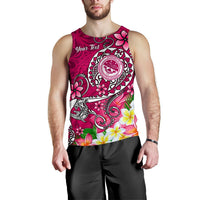 FSM Custom Personalised Men's Tank Top - Turtle Plumeria (PINK) - Polynesian Pride