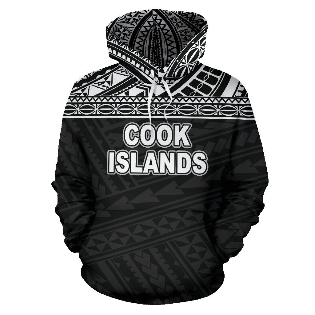 Cook Islands Polynesian Hoodie Horizontal Black - Polynesian Pride