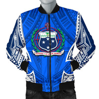 Samoa Polynesian Men's Bomber Jacket - Samoan Pattern With Seal - Polynesian Pride