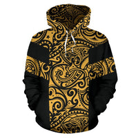 Hoodie Polynesian Tattoo Style Gold - Polynesian Pride