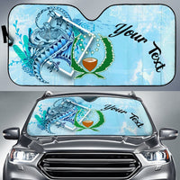 Pohnpei State Auto Sun Shades - Custom Personalised Polynesian Turtle Under The Sea Auto Sun Shade - Pohnpei State Universal Fit Blue - Polynesian Pride