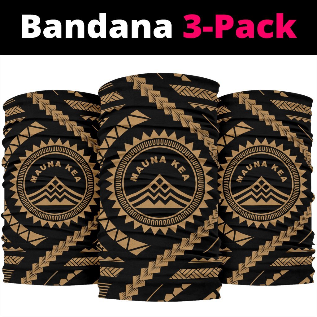 Hawaiian Mauna Kea Gold Bandana 3 - Pack - Polynesian Pride