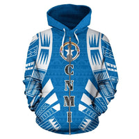 The Northern Mariana Islands All Over Zip up Hoodie Polynesian Tattoo - Polynesian Pride