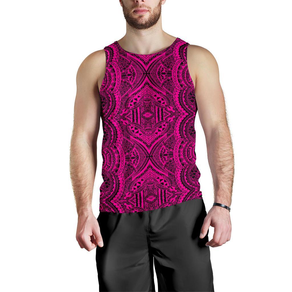 Polynesian Symmetry Pink Hawaii Men's Tank Top Pink - Polynesian Pride