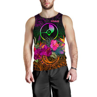 YAP Personalised Men's Tank Top - Summer Hibiscus - Polynesian Pride