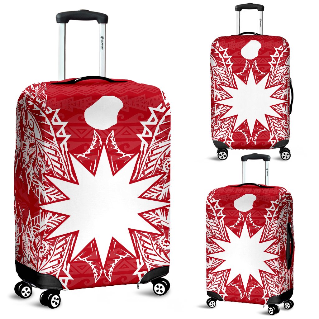 Nauru Polynesian Luggage Covers Map Red White Red - Polynesian Pride