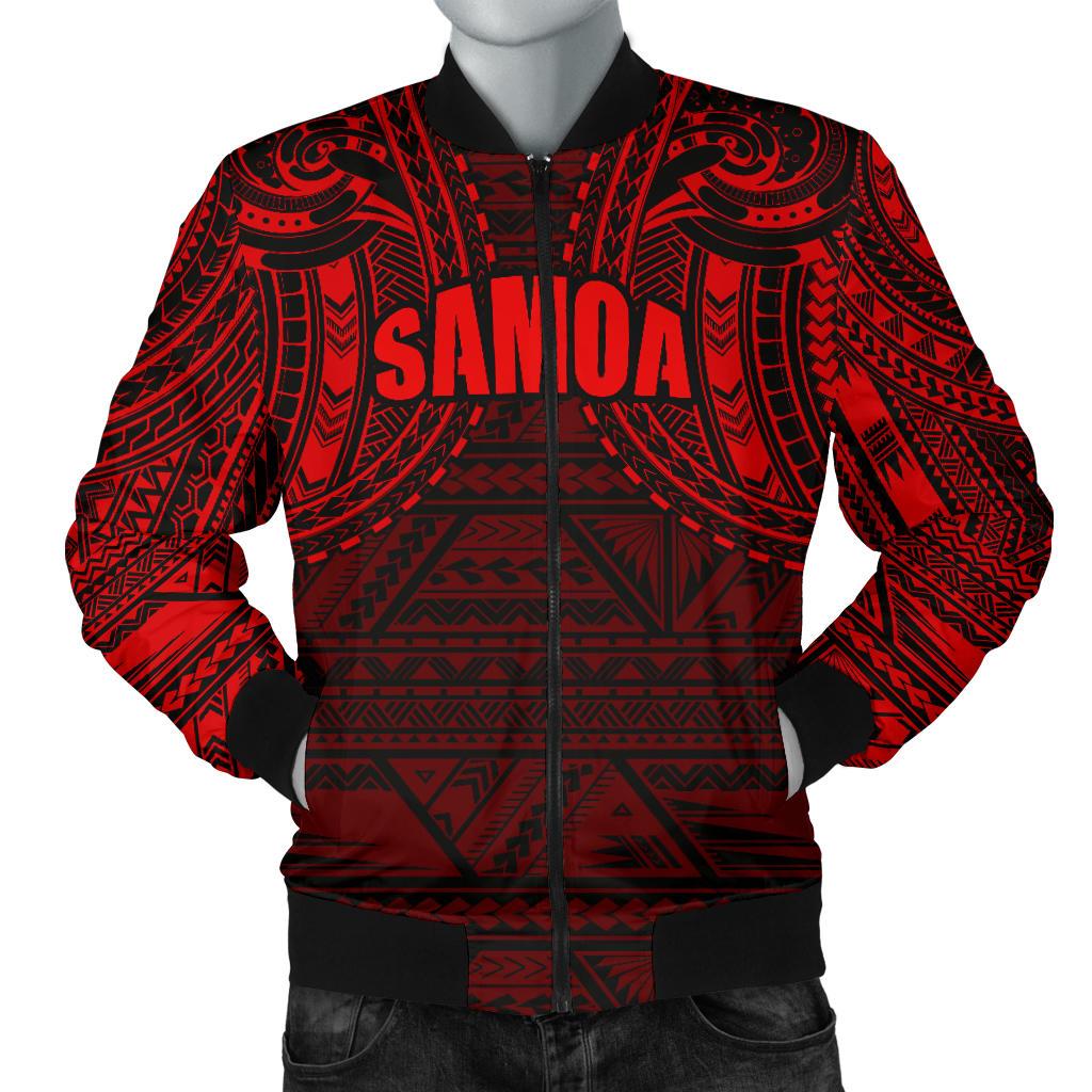 Samoa Men's Bomber Jacket - Red Spirit Red - Polynesian Pride