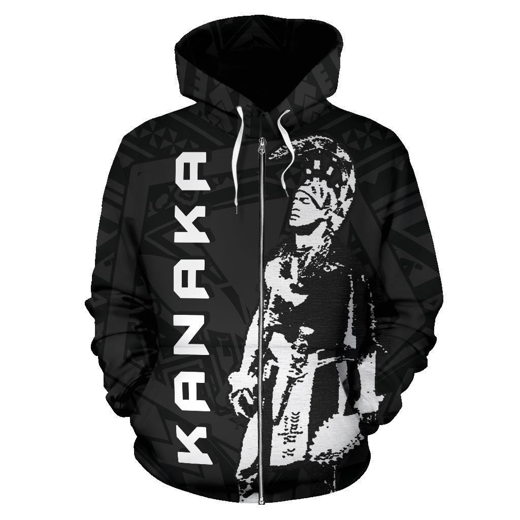 Polynesian Kanaka Helmet Warrior Hawaii Zip Hoodie - Polynesian Pride