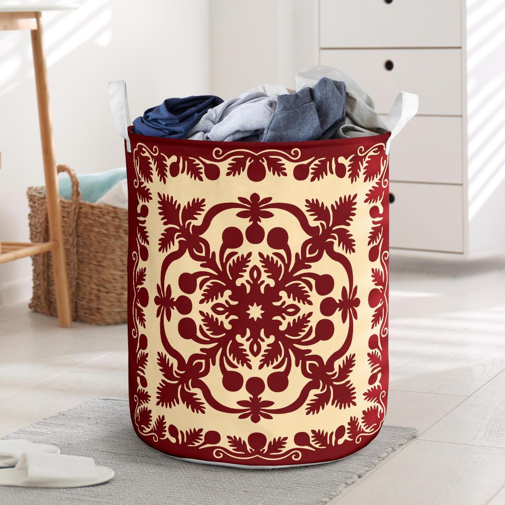 Hawaiian Quilt Royal Laundry Basket AH Laundry Basket - 1 One Size White - Polynesian Pride