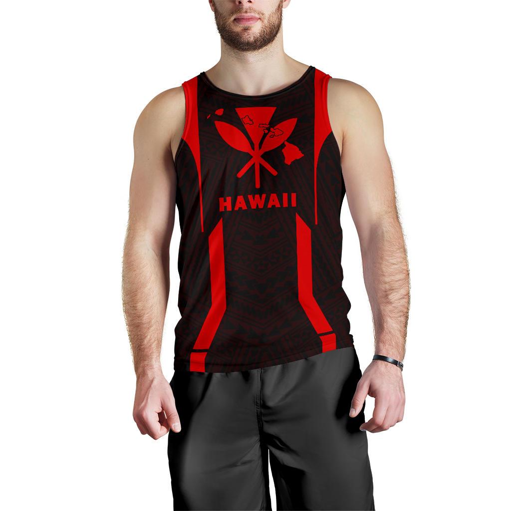 Hawaii Kanaka Polynesian Men's Tank Top Red - Polynesian Pride