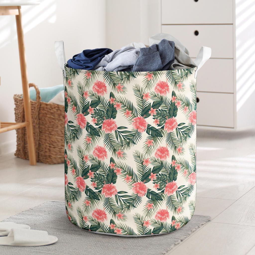 Hibiscus Plumeria Tropical Red Hawaii Laundry Basket AH Laundry Basket - Hibiscus Plumeria Tropical Red Hawaii Laundry Basket - AH - J4 One Size Red - Polynesian Pride