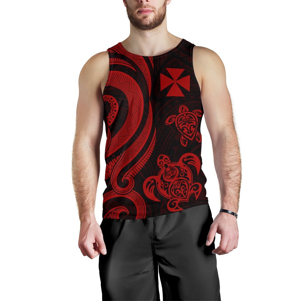Wallis and Futuna Men's Tank Top - Red Tentacle Turtle - Polynesian Pride