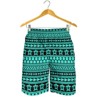 Polynesian Tattoo Tribal Turquoise Men's Short - Polynesian Pride