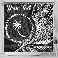 Chuuk State Shower Curtains - Custom Personalised Wings Style 177 x 172 (cm) Black - Polynesian Pride