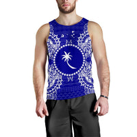 Chuuk Polynesian Men Tank Top Map Blue Blue - Polynesian Pride
