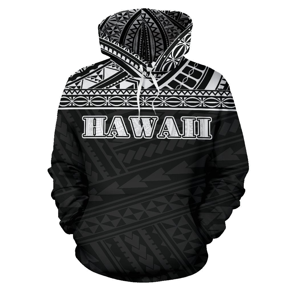 Hawaii All Over Hoodie Polynesian Black Hoodie - Polynesian Pride