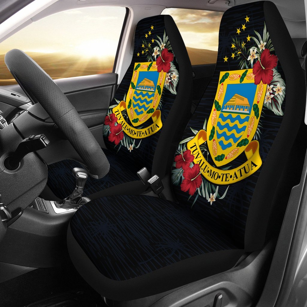 Tuvalu Car Seat Covers - Tuvalu Coat of Arms Hibiscus - A02 - Polynesian Pride