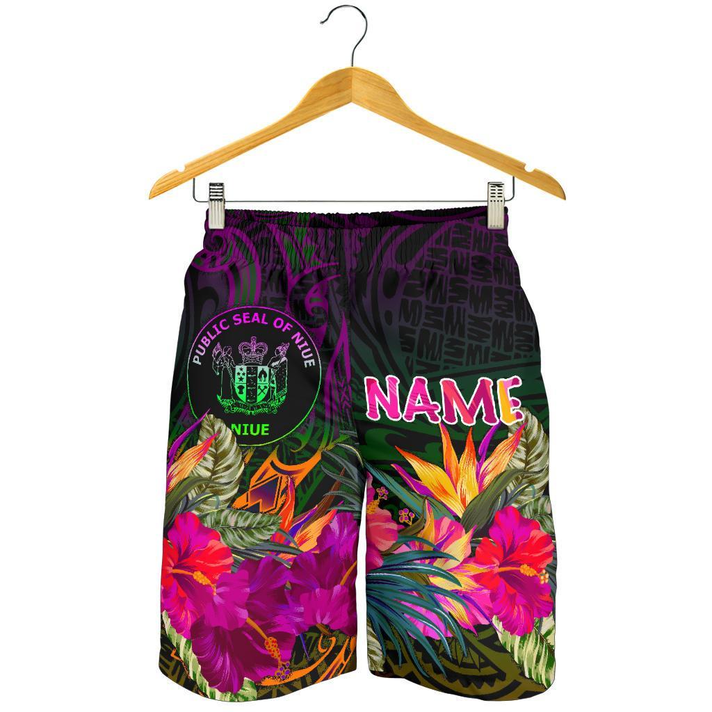 Niue Polynesian Personalised Men's Shorts - Summer Hibiscus - Polynesian Pride