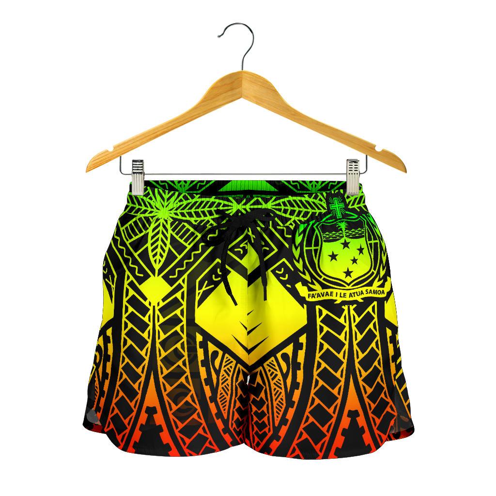 Samoa Polynesian Women's Shorts - Samoa Reggae Seal with Polynesian Tattoo - Polynesian Pride