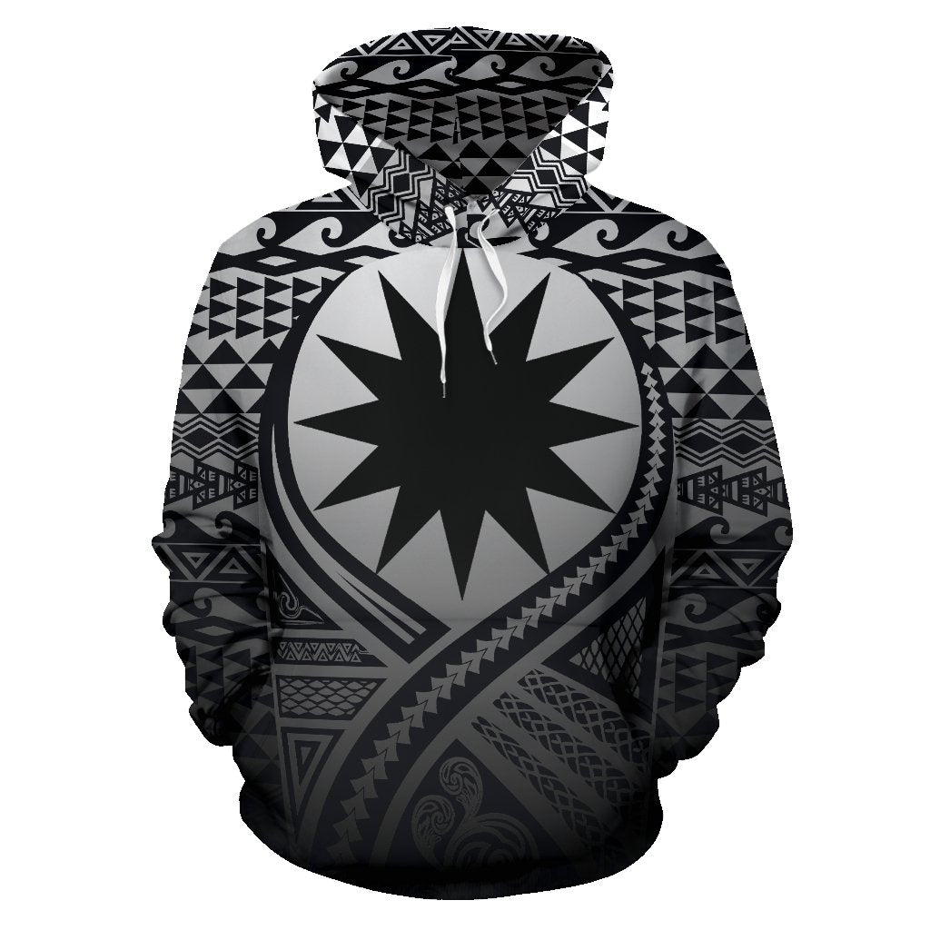 Nauru All Over Hoodie Lift up Black - Polynesian Pride