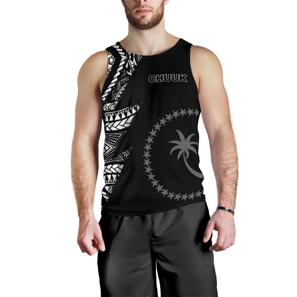 Chuuk Pattern Men's Tank Top - Black Style - FSM - Polynesian Pride