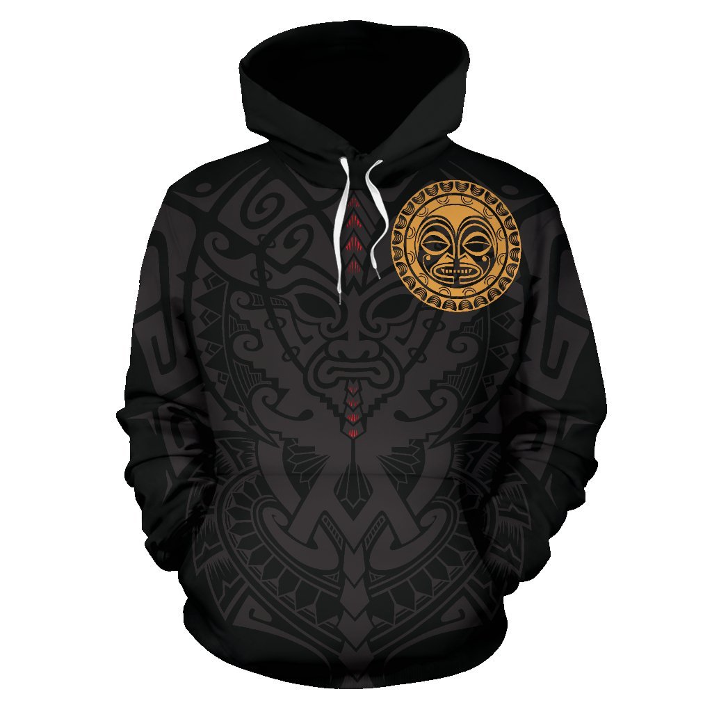 Polynesian All Over Hoodie Polynesian Face Tattoo 4 - Polynesian Pride