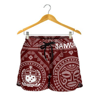 Samoa Women's Short - Samoa Seal In Polynesian Tattoo Style (Red) - Polynesian Pride
